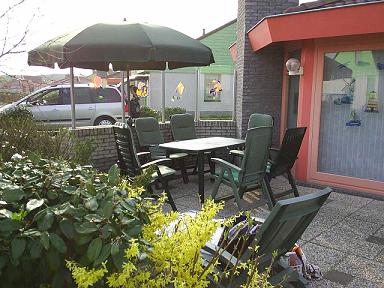 Ein Blick auf die Terrasse